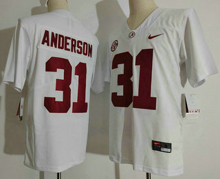 Men's Alabama Crimson Tide #31 Will Anderson Jr Limited White College Football Jersey