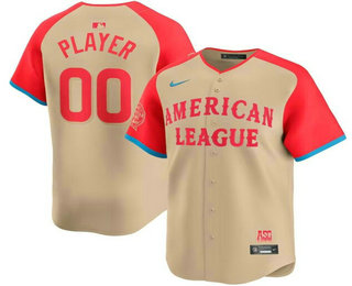 Men's American League Custom Nike Cream 2024 MLB All Star Game Limited Stitched Jersey