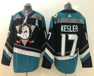 Men's Anaheim Ducks #17 Ryan Kesler 2018 New Black with Teal Stitched adidas NHL Jersey