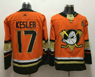 Men's Anaheim Ducks #17 Ryan Kesler Orange With A Patch 2017-2018 Hockey Adidas Stitched NHL Jersey