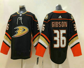 Men's Anaheim Ducks #36 John Gibson Black 2017-2018 Hockey Adidas Stitched NHL Jersey