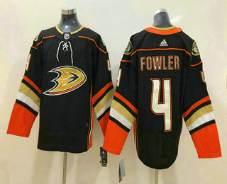 Men's Anaheim Ducks #4 Cam Fowler Black 2017-2018 Hockey Adidas Stitched NHL Jersey