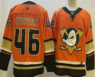 Men's Anaheim Ducks #46 Trevor Zegras Orange Authentic Jersey