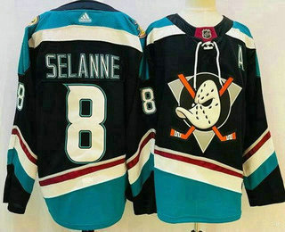 Men's Anaheim Ducks #8 Teemu Selanne Black Alternate Authentic Jersey