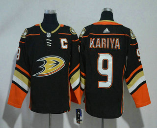 Men's Anaheim Ducks #9 Paul Kariya Black 2017-2018 Hockey Adidas Stitched NHL Jersey