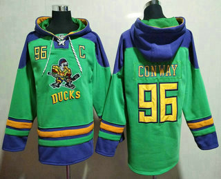 Men's Anaheim Ducks #96 Charlie Conway Green Ageless Must Have Lace Up Pullover Hoodie