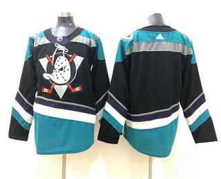 Men's Anaheim Ducks Blank Black With Teal Green 2019 Hockey Adidas Stitched NHL Jersey