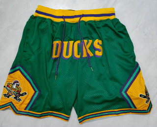 Men's Anaheim Ducks Green Just Don Shorts