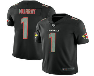 Men's Arizona Cardinals #1 Kyler Murray Black 2019 Fashion Impact Black Color Rush Stitched NFL Nike Limited Jersey