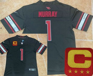 Men's Arizona Cardinals #1 Kyler Murray Limited Black C Patch FUSE Vapor Jersey