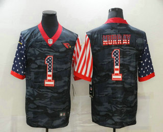 Men's Arizona Cardinals #1 Kyler Murray USA Camo 2020 Salute To Service Stitched NFL Nike Limited Jersey