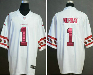 Men's Arizona Cardinals #1 Kyler Murray White 2019 NEW Team Logo Vapor Untouchable Stitched NFL Nike Limited Jersey