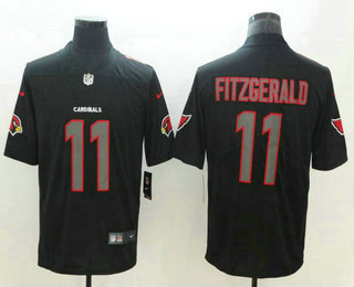 Men's Arizona Cardinals #11 Larry Fitzgerald Black 2018 Fashion Impact Black Color Rush Stitched NFL Nike Limited Jersey