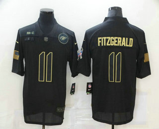 Men's Arizona Cardinals #11 Larry Fitzgerald Black 2020 Salute To Service Stitched NFL Nike Limited Jersey