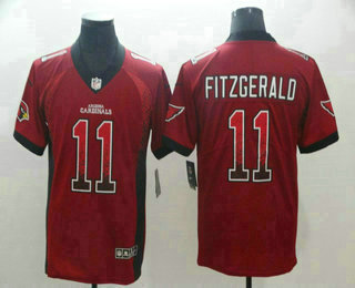 Men's Arizona Cardinals #11 Larry Fitzgerald Red 2018 Fashion Drift Color Rush Stitched NFL Nike Limited Jersey