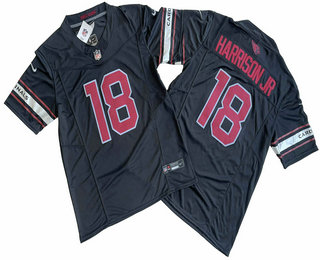 Men's Arizona Cardinals #18 Marvin Harrison Jr Limited Black FUSE Vapor Jersey