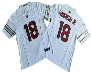 Men's Arizona Cardinals #18 Marvin Harrison Jr Limited White FUSE Vapor Jersey