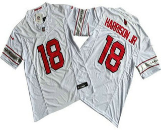 Men's Arizona Cardinals #18 Marvin Harrison Jr Limited White FUSE Vapor Jersey