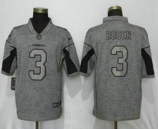 Men's Arizona Cardinals #3 Josh Rosen 2017 Vapor Untouchable Stitched NFL Nike Gray Gridiron Limited Jersey