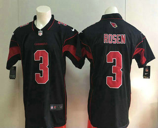 Men's Arizona Cardinals #3 Josh Rosen Black 2016 Color Rush Stitched NFL Nike Limited Jersey