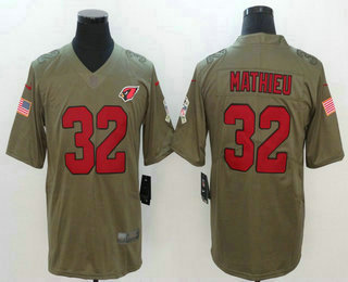 Men's Arizona Cardinals #32 Tyrann Mathieu Olive 2017 Salute To Service Stitched NFL Nike Limited Jersey