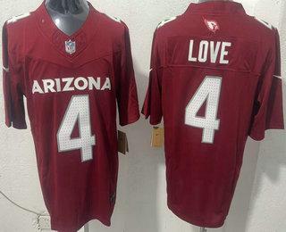 Men's Arizona Cardinals #4 Jeremiyah Love Limited Red FUSE Vapor Jersey