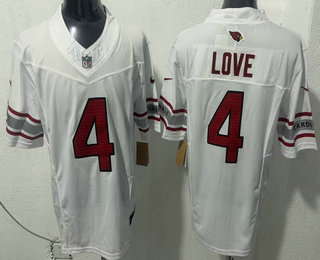 Men's Arizona Cardinals #4 Jeremiyah Love Limited White FUSE Vapor Jersey