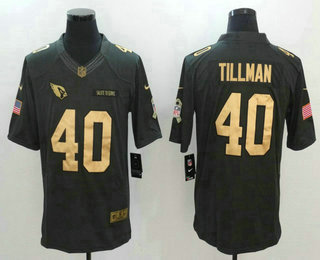 Men's Arizona Cardinals #40 Pat Tillman Anthracite Gold 2016 Salute To Service Stitched NFL Nike Limited Jersey