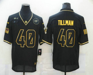 Men's Arizona Cardinals #40 Pat Tillman Black Gold 2020 Salute To Service Stitched NFL Nike Limited Jersey