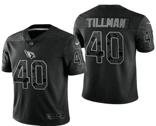 Men's Arizona Cardinals #40 Pat Tillman Black Reflective Limited Stitched Football Jersey