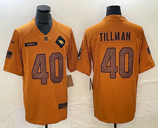 Men's Arizona Cardinals #40 Pat Tillman Brown 2023 Salute To Service Limited Stitched Jersey