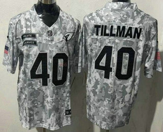 Men's Arizona Cardinals #40 Pat Tillman Limited Arctic Camo 2024 Salute to Service Jersey