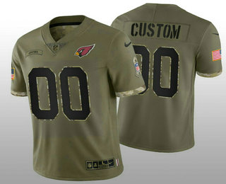 Men's Arizona Cardinals ACTIVE PLAYER Custom Olive 2022 Salute To Service Limited Stitched Jersey