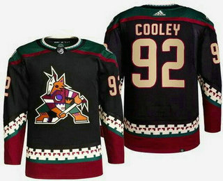 Men's Arizona Coyotes #92 Logan Cooley Black Alternate Authentic Jersey