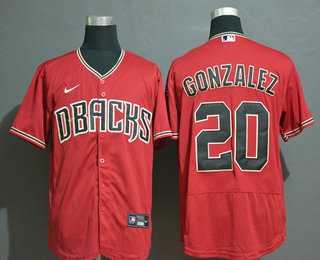 Men's Arizona Diamondback #20 Luis Gonzalez Red Stitched Nike MLB Flex Base Jersey