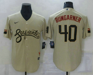 Men's Arizona Diamondback #40 Madison Bumgarner Gold 2021 City Connect Stitched MLB Cool Base Nike Jersey