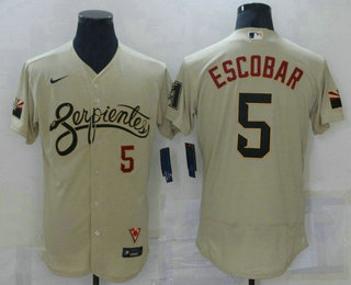 Men's Arizona Diamondback #5 Eduardo Escobar Gold 2021 City Connect Stitched MLB Flex Base Nike Jersey