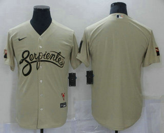 Men's Arizona Diamondback Blank Gold 2021 City Connect Stitched MLB Cool Base Nike Jersey