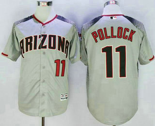 Men's Arizona Diamondbacks #11 A. J. Pollock Gray Brick New Cool Base Jersey