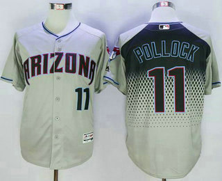 Men's Arizona Diamondbacks #11 A. J. Pollock Gray Capri New Cool Base Jersey