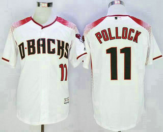 Men's Arizona Diamondbacks #11 A. J. Pollock White Brick New Cool Base Jersey