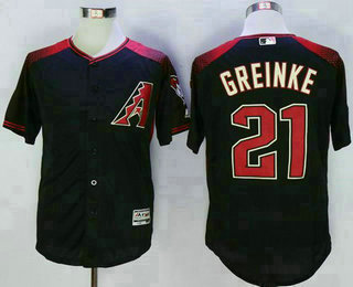 Men's Arizona Diamondbacks #21 Zack Greinke Black Brick New Cool Base Jersey