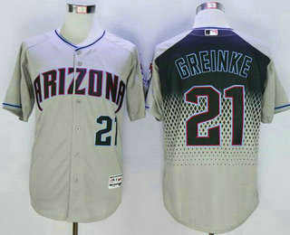 Men's Arizona Diamondbacks #21 Zack Greinke Gray Capri New Cool Base Jersey