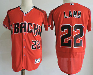 Men's Arizona Diamondbacks #22 Jake Lamb Red Alternate Stitched MLB Majestic Flex Base Jersey