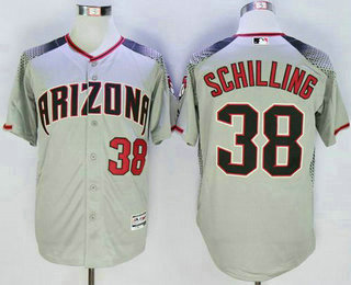 Men's Arizona Diamondbacks #38 Curt Schilling Gray Brick New Cool Base Jersey