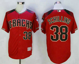 Men's Arizona Diamondbacks #38 Curt Schilling Retired Red 2016 Flexbase Majestic Baseball Jersey