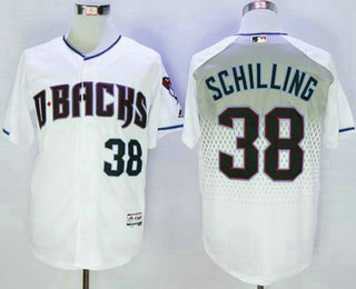 Men's Arizona Diamondbacks #38 Curt Schilling White Capri New Cool Base Jersey