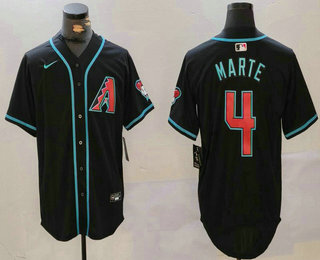 Men's Arizona Diamondbacks #4 Ketel Marte Black Cool Base Limited Stitched Jersey