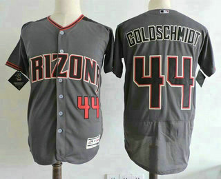 Men's Arizona Diamondbacks #44 Paul Goldschmidt Gray 2017 Road Brick Stitched MLB Majestic Flex Base Jersey