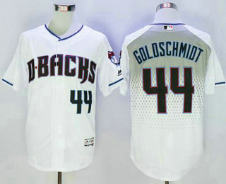 Men's Arizona Diamondbacks #44 Paul Goldschmidt White Capri New Cool Base Jersey